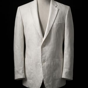 Lauren Ralph Lauren White Men's Blazer Silk Linen Blend..ultra Smooth